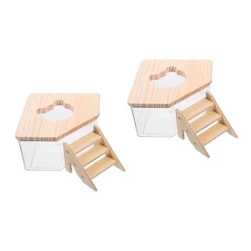 HANABASS 2 Sets Hamsterbad Sandkasten Hamsterstaubbadbehälter Hamstersandbadbehälter Hamstersandbad Hamsterkäfigzubehör Hamsterduschraum Kleintiere Badezimmer von HANABASS