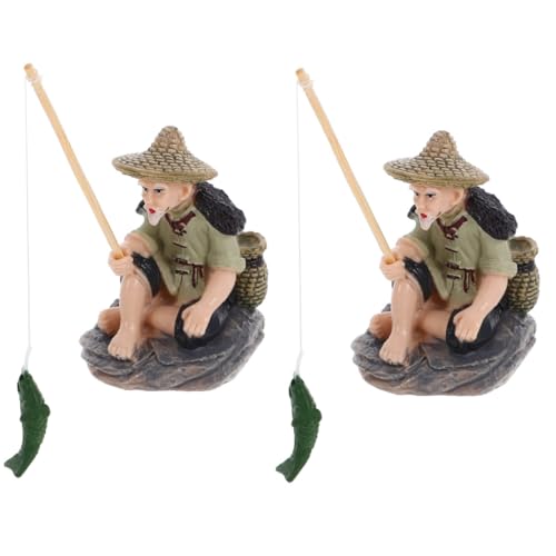 HANABASS 2St Angelsteingarten für ältere Menschen Schlammmänner-Skulptur asiatisches Zen- Aquarium Dekoration miniaturfiguren Mini- -Statue Aquarienverzierungen PVC von HANABASS