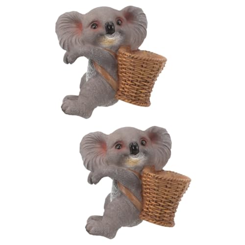 HANABASS 2St Aquarienverzierungen Koala Dekoration Aquariumzubehör Aquarium Kunsthandwerk Mini-Koala-Figur Dekorationen für Aquarien Aquarium Landschaftsbau Ornament Aquarium-Ornament Harz von HANABASS