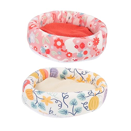 HANABASS 2pcs Pet Kühlmatten Leichte Tragbare für Hamster Haustier Pad Atmungsaktive Mesh Rest Kissen von HANABASS