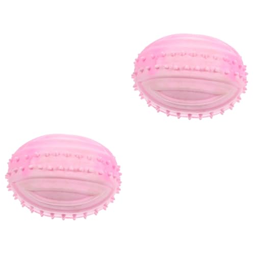 HANABASS 2St Hundeball aus Gummi Ballspielzeug für Welpen Hundetrainingsspielzeug Hunde Spielzeug quitschen Dog chew Toy Dog Toys Kauspielzeug für Welpen Hundebedarf kleine Hundebälle Rosa von HANABASS