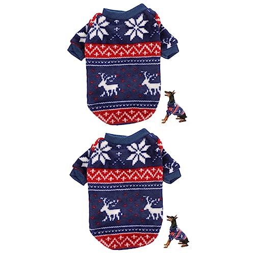 HANABASS 2St Weihnachtspullover für Haustiere Weihnachtsmannkostü Weihnachtskostü für Hunde Weihnachts hundepullover Weihnachts-Hundepullover weihnachtsdeko Bequeme Welpenkleidung von HANABASS