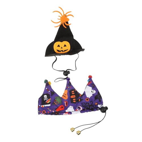 HANABASS 3 Sätze Halloween-Hut dekorativer Hundeschal Katzenhut Kürbis-Hundebandana Halloween Costume Halloween Kleidung Hundemütze im Halloween-Stil Hundeschal im Halloween-Stil Stoff von HANABASS