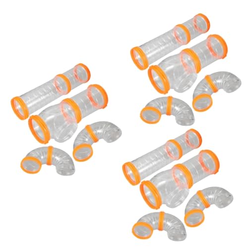 HANABASS 3 Sätze Hamsterpfeifen-Set Hamsterrohr-Set DIY Hamster Käfig Zubehör Rattenfreier Tunnel -Tunnel-Röhrenspielzeug DIY Hamster Clear Tube Tool Meerschweinchen Röhre Plastik von HANABASS