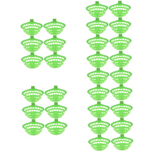 HANABASS 30 STK Vogelnest finkennester für käfige Taubennest Schüssel hohles Käfignest Kanariennestschale Taubenzucht Vogelkäfig Vogelstreu für den Käfig Papageiennest Becken Plastik Green von HANABASS