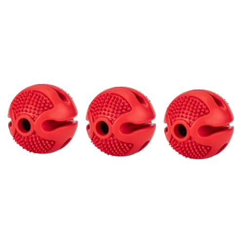 HANABASS 3St Haustier undichter Ball Futterball für Hunde Versteckspielzeug für Hunde Interactive Dog Toys knete Spielzeug Spielzeuge Leckerli-Spender für Hunde hundezug Spielzeug Gummi rot von HANABASS