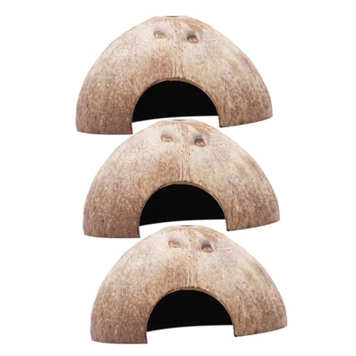 HANABASS Allspan Einstreu Unterstand 3pcs Hamster Versteck Kokosschalen Rattenhöhle Dekorative Ratten -versteck Rattenversorgung von HANABASS