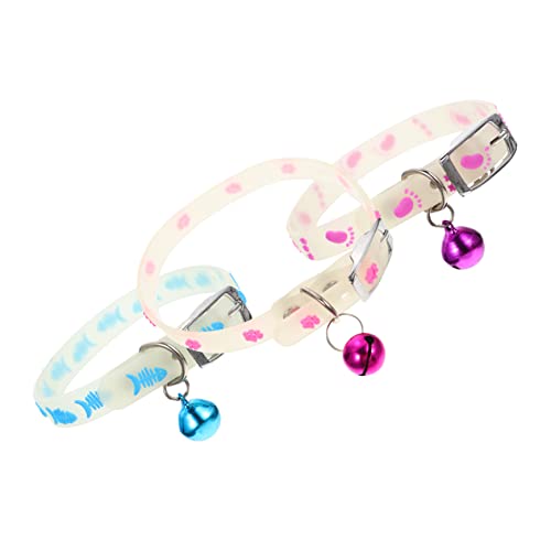 HANABASS Hundehalsband 3pcs Haustier Fluoreszenzhalsgurt Nacht Sicherheitsschätzchen Halshälfte Hals Halsband Kleine Hunde von HANABASS