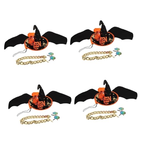 HANABASS 4 Sätze Halloween-Brust Welpen-Cosplay-Outfit Kätzchen-Cosplay-Stütze Heimtierbedarf Halloween Costume Halloween Kleidung Festival-Hundekostüm Halloween-Kostüm-Requisite Polyester von HANABASS