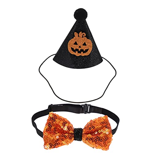 HANABASS 4 Sätze Halloween-Hut Haustier-Cosplay-Outfit Dekoration Für Hundepartys Kopfbedeckung Für Hunde Halloween-haustierzubehör Hundehalsband Für Welpen Hundedekor Hundemützen Polyester von HANABASS