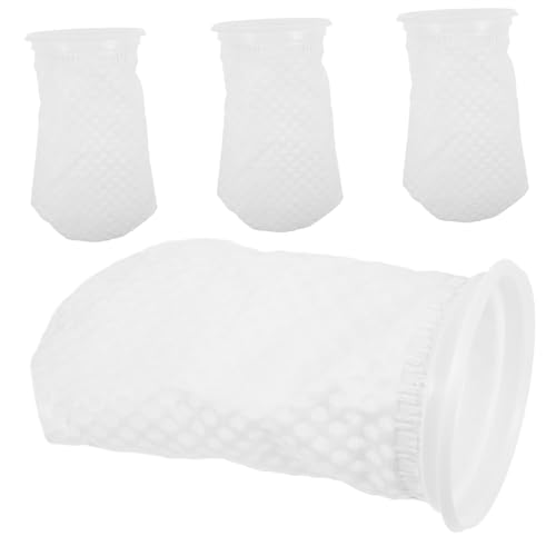 HANABASS 4 Stück Filtersocken für Aquarien Wasserfilter Kleiner Aquarienfilter Filtertasche Fischfilter wasserreiniger Water Purifier Siebe Socken filtern Filter für Fischbecken pp Weiß von HANABASS