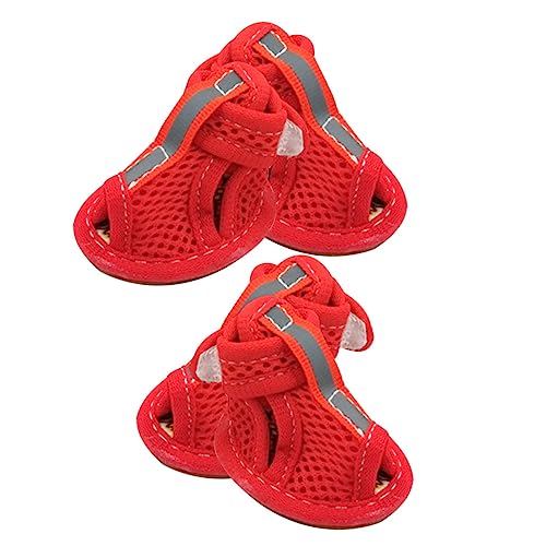 HANABASS 4 Stück Haustier Sandalen Haustier Schuhe Hundeschuhe Für Heißes Pflaster Netz Schuhe Outdoor Hundeschuhe Leichte Hundeschuhe Sommer Hunde Sneaker Mesh Welpen Sandalen von HANABASS