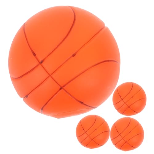 HANABASS 4 Stück Hundespielzeugball Quietschendes Hundespielzeug Puffball Interaktives Welpenspielzeug Basketball-hundespielzeug Bequemes Trainingsspielzeug Backenzahn Spielzeug Gummi von HANABASS