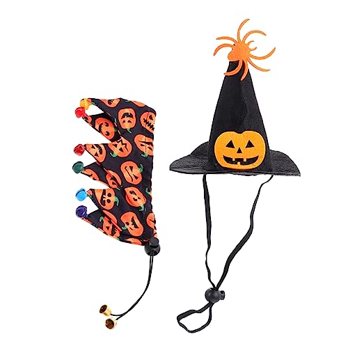 HANABASS 5 Sätze Halloween-Schal Halloween-Hundemütze verstellbares Halstuch für Haustiere Halloween Costume Halloween Kleidung Halloween-Hundehüte Haustier-Halloween-Versorgung Filzstoff von HANABASS