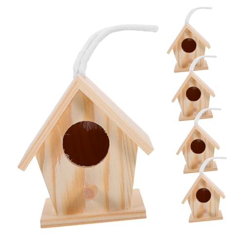 HANABASS 5St Dekoration aus Holz Kolibri Outdoor-Dekor einzigartige Vogelhäuser Fenstervogel vogelhaus Ostern Dekoration Wanddekoration Wohnkultur Gartendekoration dekorative Requisiten von HANABASS