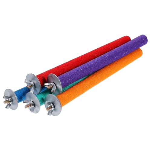 HANABASS 5St Parrot Frosted Standing Bar hängender Vogel Kletterständer für Vögel Vogel Barsch Sittich Spielzeug vogelgitter vogelspielzeug Vogel Stehen Stange für Papageienständer Hölzern von HANABASS