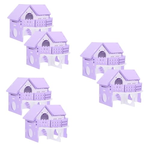 HANABASS 6 STK Hamster Doppel Villa Hamster Spielplatz Hamster Spielzeug Langlebiges Hamster Versteck Hamster Wohnung Hamster Reinigung und Pflege Rattenhaus Hamstervillenhäuser PVC von HANABASS