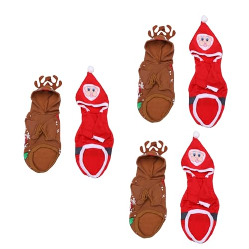 HANABASS 6 Sätze Weihnachts-Haustier-Kleidung Weihnachts hundepullover Haustierkleidung Set Weihnachten Weihnachtswelpenkleidung Weihnachtskleidung für Haustiere Kleidung für Haustierhunde von HANABASS