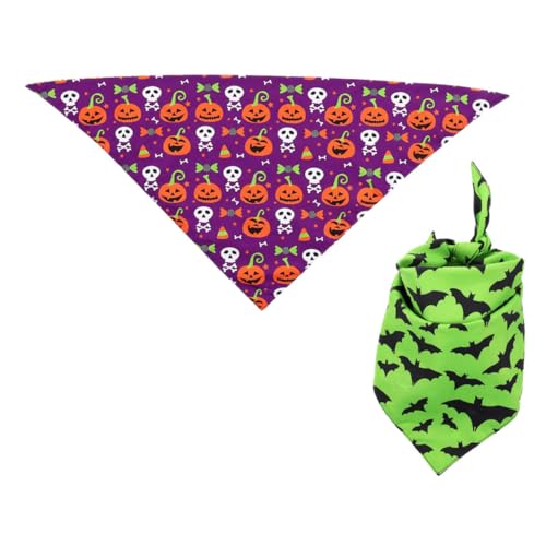 HANABASS 8 STK Dreieckstuch Für Haustiere Hundeschal Haustier-schal- Hund Halloween-schal Urlaub Hundekostüm Katze Kostüm Halstuch Für Hunde Kürbis-Katzen-Bandana Polyester von HANABASS