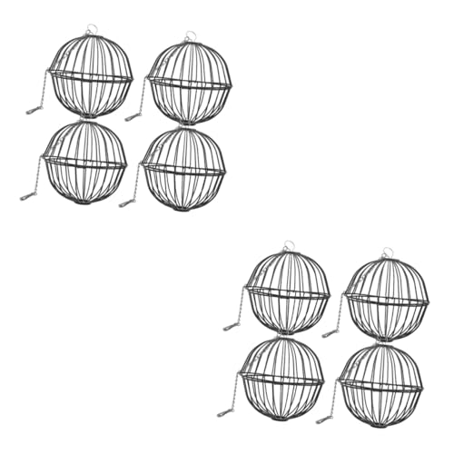 HANABASS 8 STK Hamsterkäfig Kaninchengras-Futterball Futterball für Kaninchen Hamsterball kleintierspielzeug Meerschweinchen Heu Häschen-Feeder hängende Ballfutterspender Rostfreier Stahl von HANABASS