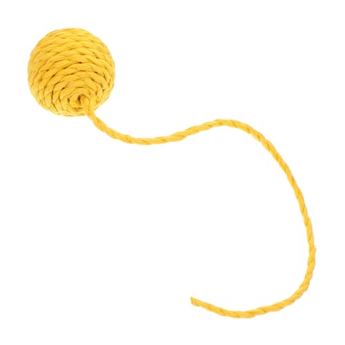 HANABASS Fuzzy-Bälle für Katzen Katze Hanging Toy hängendes Katzenspielzeug für Katzen interaktives katzenspielzeug Katzengarnknäuel Katzenspielzeug Sisalball Papier Yellow von HANABASS