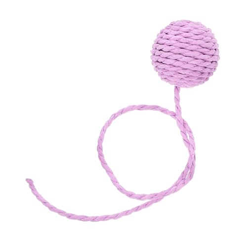 HANABASS Fuzzy-Bälle für Katzen Katzenspielzeug aus Sisalseil Katze Hanging Toy Katzen interaktives katzenspielzeug Katze Sparklälle Katzenspielzeug Sisalball Papier Violett von HANABASS