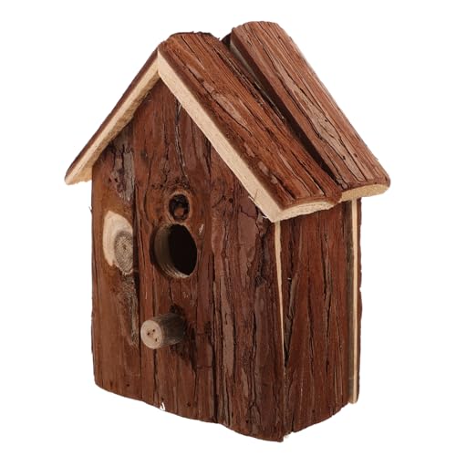 HANABASS Hängendes Vogelhaus Aus Holz Papageienhaus Dekoratives Vogelhaus Natürliches Vogelhaus Vogelnest Vogel Zuhause Garten Vogelhaus Outdoor- Vogel Dekorationen Vogel- Hölzern von HANABASS