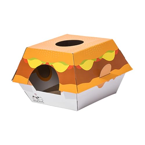 HANABASS Hamburger Katzennest Katzenkratzbretthaus Katzensachen Katzenhaus aus Pappe Kratzbretter für Haustiere pet Bed petbett Haustier Katze Kratzbrett Kratzmatte für Katzen Wellpapier von HANABASS