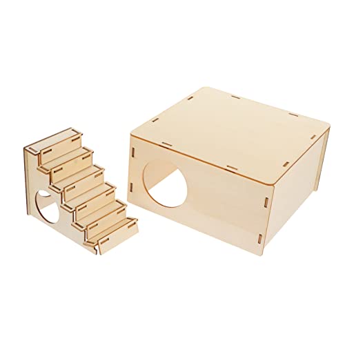 HANABASS Hamster Schlafhaus aus Holz Dekoratives Igel Nest für Kleine Haustiere Ausruhen mit Treppe für Zusätzlichen Spaß Langlebig und Sicher für Ganzjährige Nutzung HANABASS Hamster Schlafhaus aus Holz Dekoratives Igel Nest für Kleine Haustiere Ausruhen mit Treppe für Zusätzlichen Spaß Langlebig und Sicher für Ganzjährige Nutzung von HANABASS