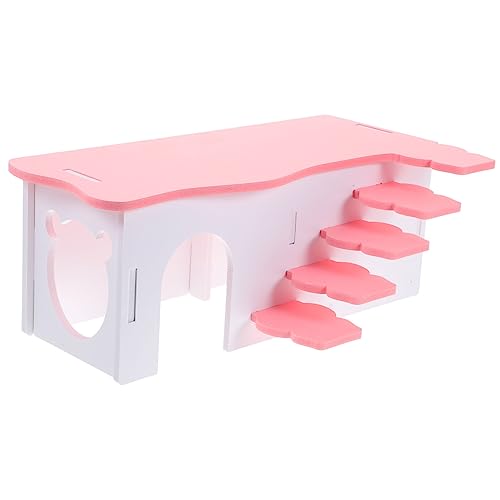 HANABASS Hamsterhaus Hamster hamsterspielzeug Hamster Klettergerüst nagerhaus Tragbarer Locher Fischnetz wiederverwendbares Hamsterversteck aus Kunststoff Lebensraum PVC Rosa von HANABASS