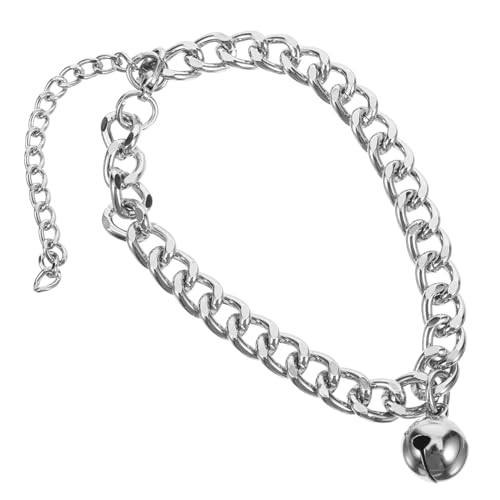 HANABASS Haustierhalsband Katzenketten Welpenhalsband Kettenkatze Kragenhalter Kamerahalsband Für Katzen Junge Kätzchen Mit Glocke Katze Katzenkamera Bellen Aluminiumlegierung Silver von HANABASS