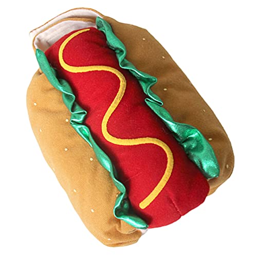 HANABASS Hotdog-Haustierkostüm Weihnachtskostüm Für Hunde Und Katzen Outfit Lustiges Haustier Cosplay Weihnachtsmann-Poncho Warme Kleidung Für Weihnachten Katzen Kleine Hunde XL von HANABASS