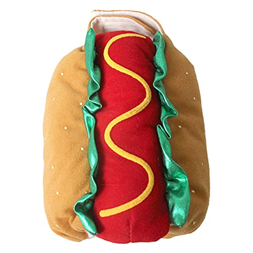 HANABASS Hotdog-Haustierkostüm Weihnachtskostüm Für Hunde Und Katzen Outfit Lustiges Haustier Cosplay Weihnachtsmann-Poncho Warme Kleidung Für Weihnachten Katzen Kleine Hunde XXL von HANABASS