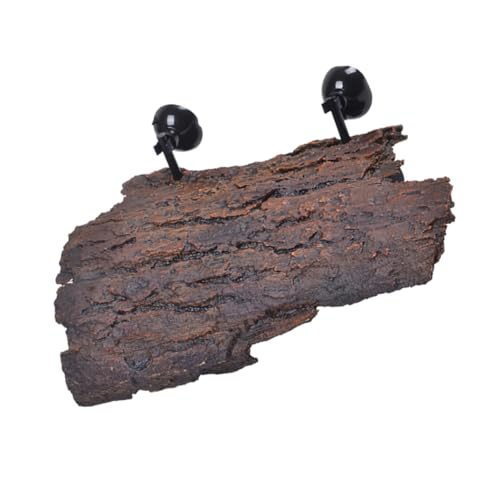 HANABASS Landschaftsbau Harz Dekoration Simulierte Bogen Rinde Baumschmuck Saugnäpfe Käfig Landschaftsbau Creeper Ruhen Liege Pad Dekor Für Home Shop Aquarium (Kaffee) von HANABASS