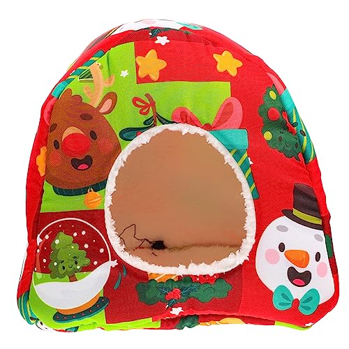 HANABASS Meerschweinchen-warmes Bett Hamsternest Weiches Haustier-schlafbett Schwammnest Rot 22 X 22 Bequemes Zuhause von HANABASS