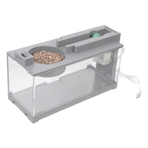 HANABASS Mikro-Aquarium Büro-Schreibtisch-Aquarium Büro-Aquarium Fischbehälter Starterkits Für Kleine Aquarien Winziges Aquarium Betta-Terrarium Aquarium Aquarium Goldfischglas Abs Grey von HANABASS