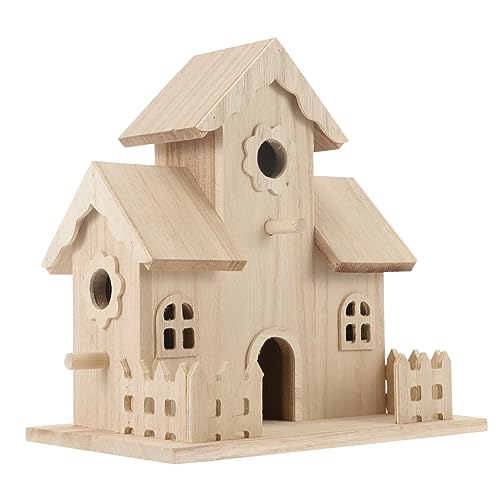 HANABASS Vogelnistkasten Aus Echtem Holz Gartennest-Ornament Heimnest-schmuck Vogelhaus Aus Holz Vogelnest Brutkasten für Vögel und Haustiere von HANABASS