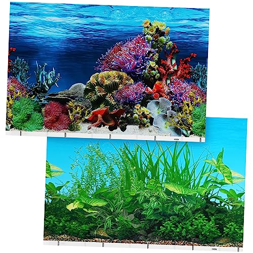 HANABASS Wandaufkleber Papier Hintergrundaufkleber Aquariumdekorationen Groß Aquariengitter Aquarium-tapete Dekorationen Für Aquarien Led-licht Für Aquarien Aquarium Aufkleber Hintergrund von HANABASS