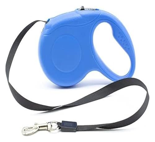 5 M, 15 Kg, Automatisch Einziehbare Haustier-Hundekatzenleine, Solide Leine, Teleskopkette, Haustier-Traktionszugseil for Spazierengehen for Kleine Mittelgroße Haustiere (Color : Blue, Size : 5m) von HANFEN