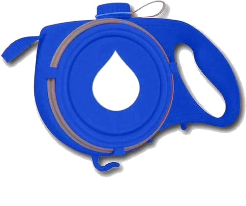 Ausziehbare Hundeleine Mit Faltbarem Napf Und Kotbeutelspender for Kleine Große Hunde, 1,2 M Ausziehbare Leine Mit Integrierter Wasserflasche (Color : Blue) von HANFEN