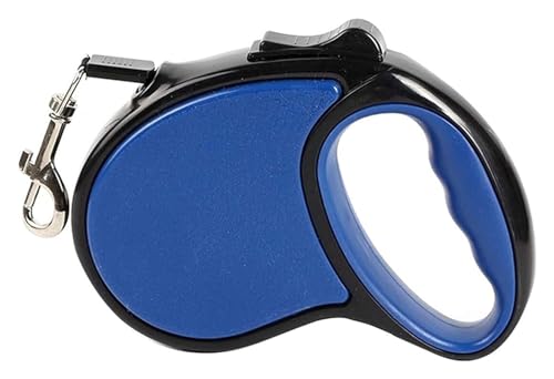 Hundeleine Führleine Ausziehbar 3m/5m Rollleine Mit Soft-Touch Schleppleine Halsband Hund Nylon Gurtband Gummiert Robust Und Ergonomisch (Color : Blue, Size : 3m) von HANFEN