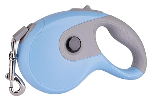 Kleine Hundeleine Einziehbar - Strapazierfähige Hundeleine - Wolfshundleine Für Große Hunde Mit Ergonomischem, Rutschfestem Griff, Verschlüsseltem, Verschleißfestem Nylon (Color : Blue, Size : 5m) von HANFEN