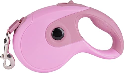 Kleine Hundeleine Einziehbar - Strapazierfähige Hundeleine - Wolfshundleine Für Große Hunde Mit Ergonomischem, Rutschfestem Griff, Verschlüsseltem, Verschleißfestem Nylon (Color : Pink, Size : 5m) von HANFEN