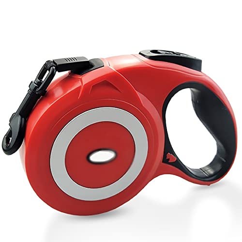 Roll-Leine Einziehbare Ausziehbare Hundeleine, Aktive Hunde Bis 30 Kg Mit Einem Großen Radius Von 8 M,Verwicklungsfrei 360 Mit Rutschfesten Griffen Hundegurt (Color : Rouge, Size : 5m) von HANFEN