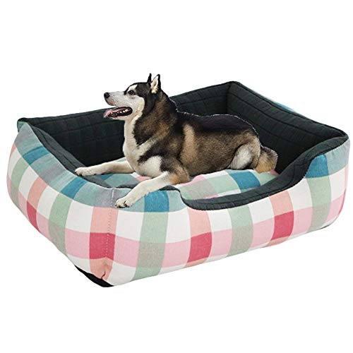 HANHAN Extra großes Jumbo Hundebett Schlaf Weide für 2 ältere Hunde, Quadratisch Flach Bequem Kuscheliges Kissen XXL XL Flauschige Matratze Waschbar Höhle Anti Angst Medium Orthopädisches Sofa von HANHAN