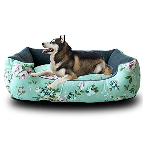 HANHAN Extra großes Jumbo Hundebett Schlaf Weide für 2 ältere Hunde, Quadratisch Flach Bequem Kuscheliges Kissen XXL XL Flauschige Matratze Waschbar Höhle Anti Angst Medium Orthopädisches Sofa von HANHAN