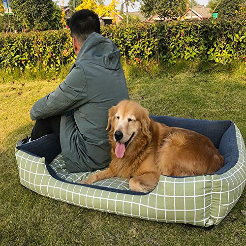 HANHAN Extra großes Jumbo Hundebett Schlaf Weide für 2 ältere Hunde, Quadratisch Flach Bequem Kuscheliges Kissen XXL XL Flauschige Matratze Waschbar Höhle Anti Angst Medium Orthopädisches Sofa von HANHAN