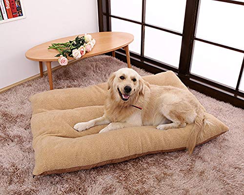 HANHAN Flauschiges Plüsch-Hundebett, extra groß, XL-Matratze, weich, bequem, flach, XXL, beruhigend, orthopädisch, mittelgroß, Kissen für Käfige, waschbar und abnehmbar von HANHAN