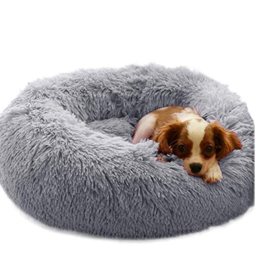 Hanhan Hundebett, warm, flauschig, Größe XL, 110 cm, hellgrau von HANHAN