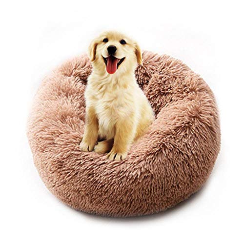 Hanhan Katzenbett, bequemes Donut-Kissen, Hundebett, rund, sehr weich, waschbar, selbsterwärmend von HANHAN